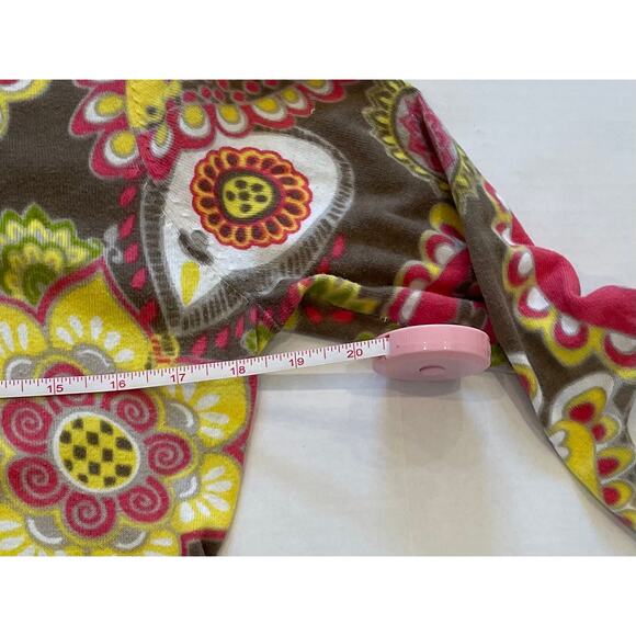 Peck & Peck Weekend Yellow Pink Floral Cotton Blend Crew Neck Cardigan, Size S - Picture 9 of 13